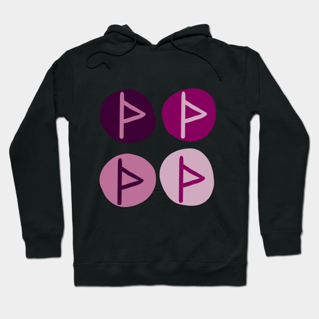 Thurisaz in Purple (Runes and Colors) Hoodie by El Onix